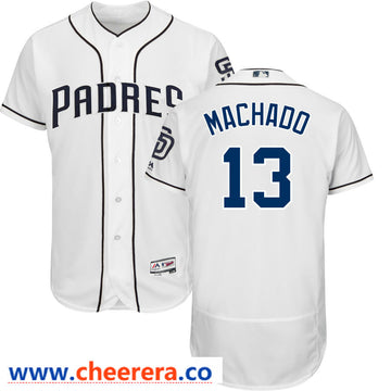 Manny Machado Majestic San Diego Padres white jersey