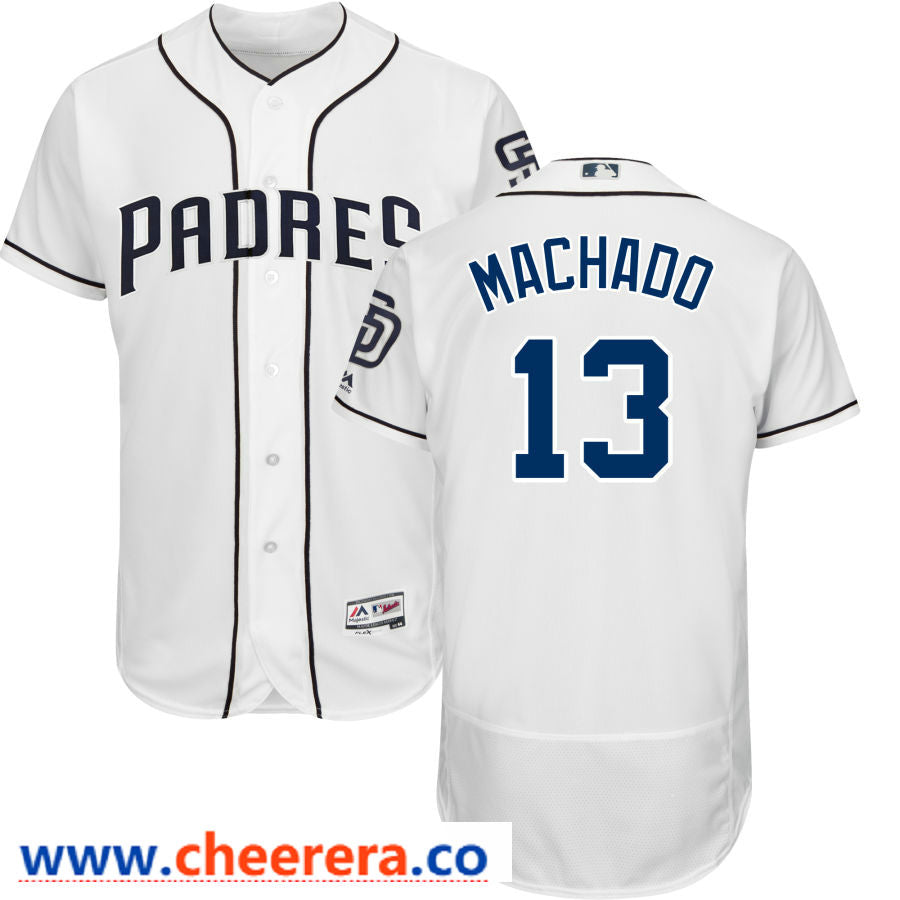 Manny Machado Majestic San Diego Padres white jersey