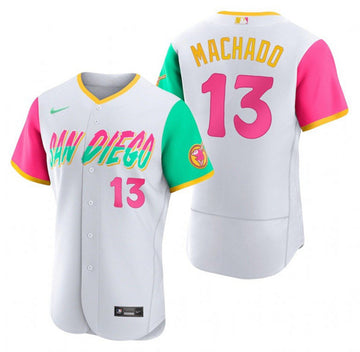 Manny Machado San Diego Padres white City Connect jersey