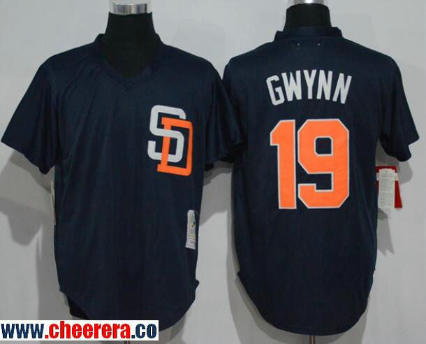Tony Gwynn San Diego Padres navy Cooperstown jersey