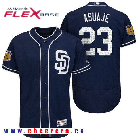 Carlos Asuaje San Diego Padres navy jersey