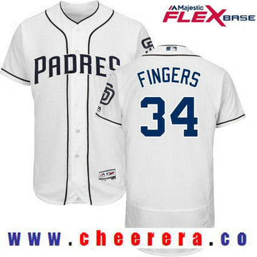 Rollie Fingers San Diego Padres white Home jersey
