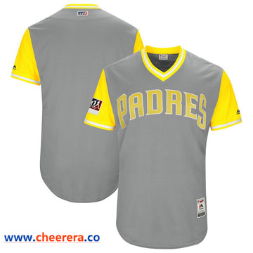 Majestic Gray San Diego Padres yellow Authentic jersey