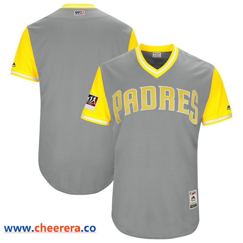 Majestic Gray San Diego Padres yellow Authentic jersey