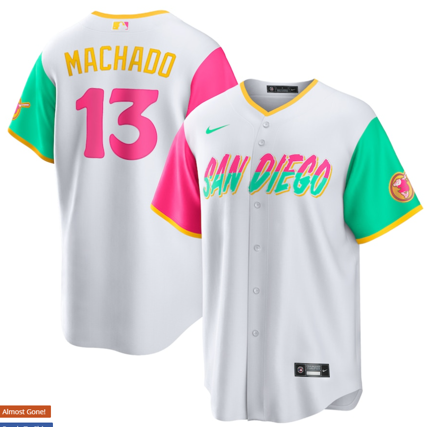 Manny Machado Nike San Diego Padres white City Connect jersey