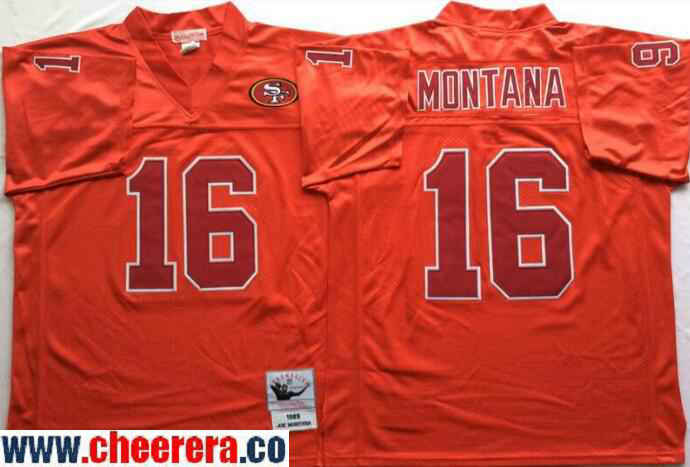 Joe Montana San Francisco 49ers red Throwback jersey