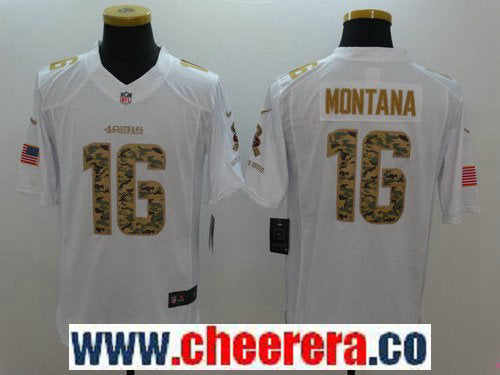 Joe Montana San Francisco 49ers white Salute To Service jersey