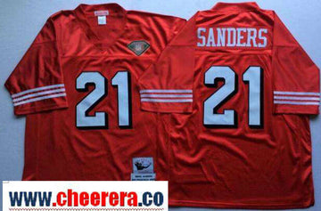 Deion Sanders San Francisco 49ers red Throwback jersey