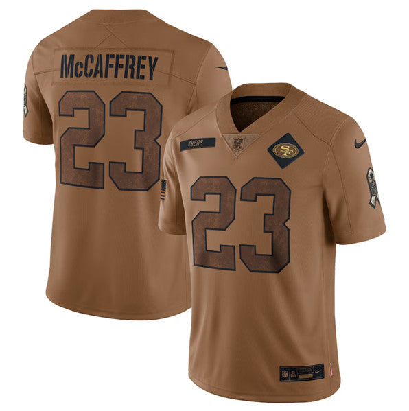 Christian McCaffrey San Francisco 49ers brown Salute To Service jersey