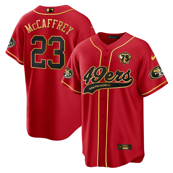 Christian McCaffrey San Francisco 49ers red jersey