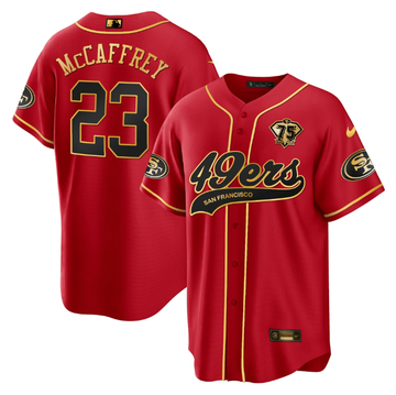 Christian McCaffrey San Francisco 49ers red jersey