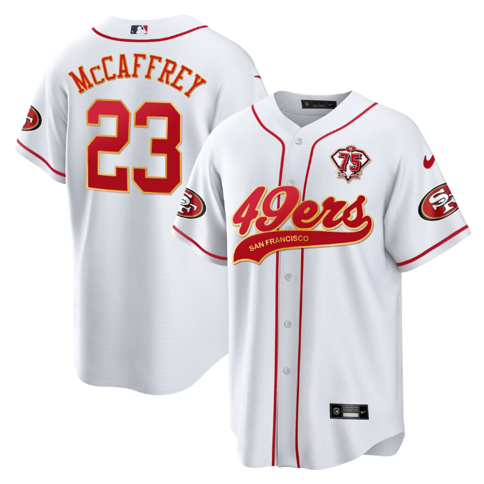 Christian McCaffrey San Francisco 49ers white jersey