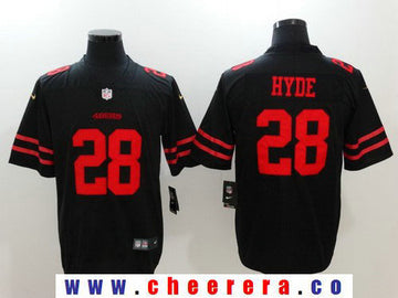 Carlos Hyde San Francisco 49ers black Vapor jersey