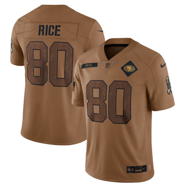 Jerry Rice San Francisco 49ers brown Salute To Service jersey