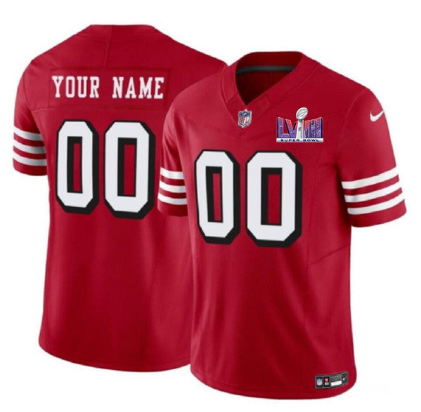 Custom San Francisco 49ers red Vapor jersey