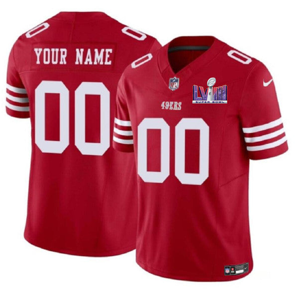 Custom San Francisco 49ers red Vapor jersey