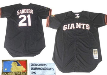 Sanders San Francisco Giants black Throwback jersey
