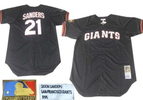 Sanders San Francisco Giants black Throwback jersey