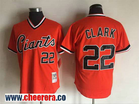 Will Clark San Francisco Giants orange Throwback jersey
