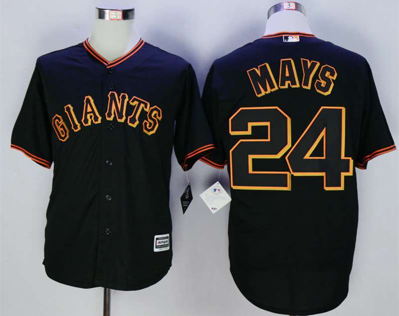 Willie Mays San Francisco Giants black jersey
