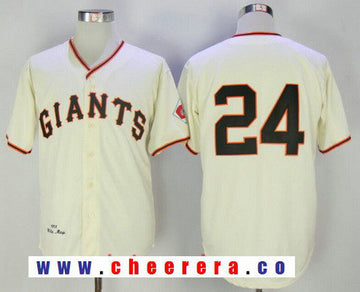 Willie Mays San Francisco Giants cream Throwback jersey