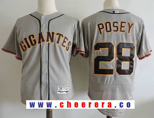 Buster Posey San Francisco Giants gray jersey