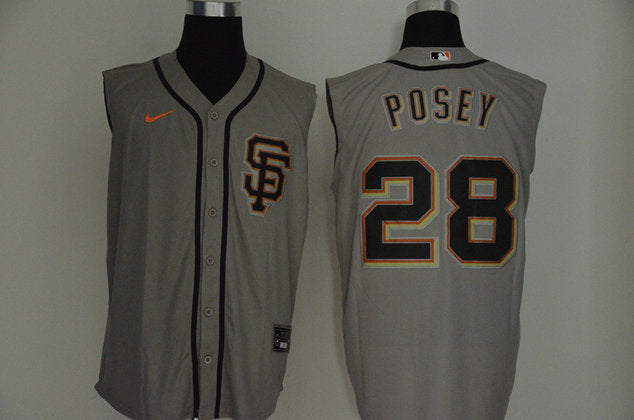 Buster Posey San Francisco Giants gray jersey