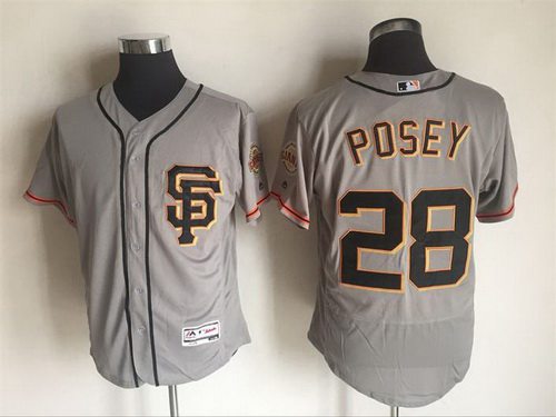 Buster Posey San Francisco Giants gray jersey