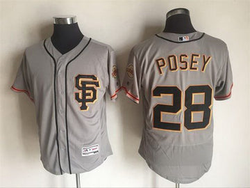 Buster Posey San Francisco Giants gray jersey