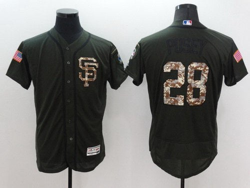 Buster Posey San Francisco Giants green Salute To Service jersey