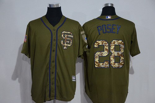 Buster Posey San Francisco Giants green Salute To Service jersey
