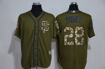 Buster Posey San Francisco Giants green Salute To Service jersey