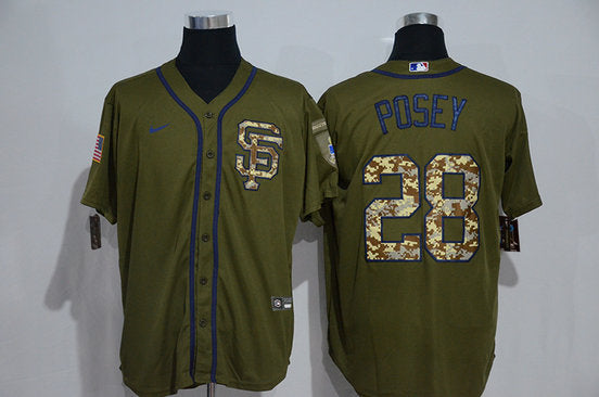 Buster Posey San Francisco Giants olive jersey