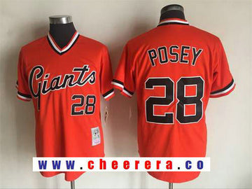 Buster Posey San Francisco Giants orange Throwback jersey