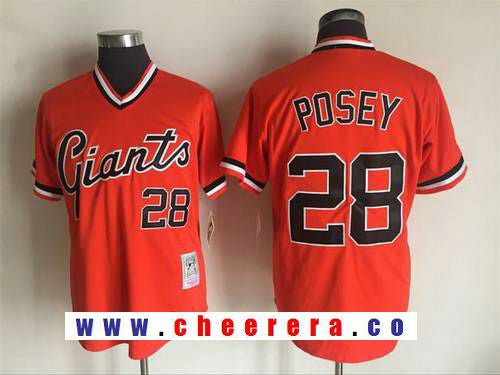 Buster Posey San Francisco Giants orange Throwback jersey