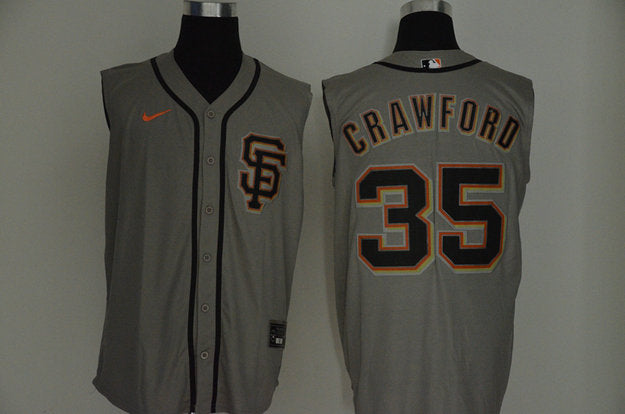 Brandon Crawford San Francisco Giants gray jersey