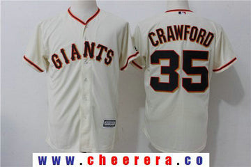 Brandon Crawford Name San Francisco Giants cream Home jersey