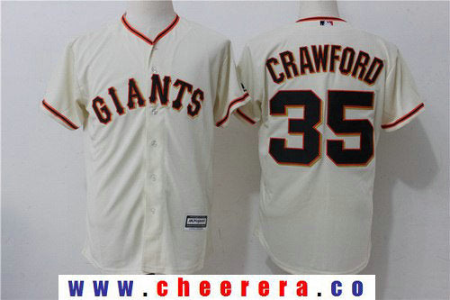 Brandon Crawford Name San Francisco Giants cream Home jersey