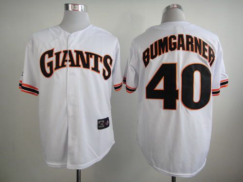 Madison Bumgarner San Francisco Giants white Throwback jersey