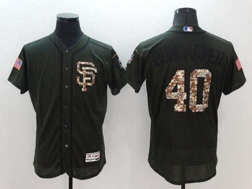 Madison Bumgarner San Francisco Giants green Salute To Service jersey