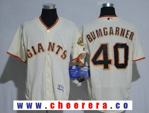 Madison Bumgarner Name San Francisco Giants cream jersey