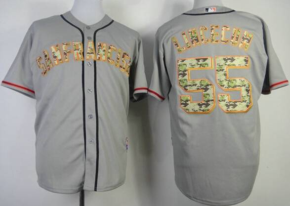 Tim Lincecum San Francisco Giants gray Camo jersey
