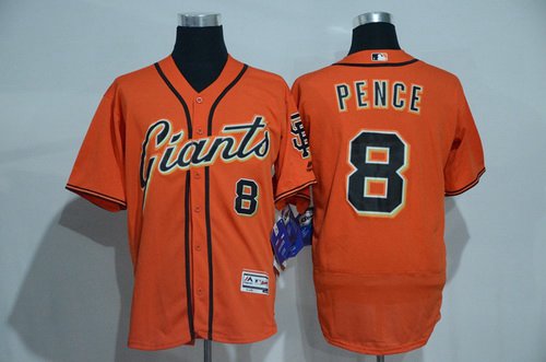 Hunter Pence Name San Francisco Giants orange jersey