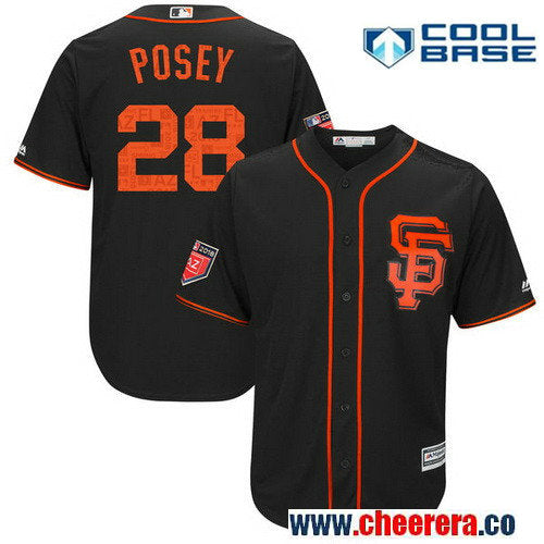 Buster Posey Majestic San Francisco Giants black jersey
