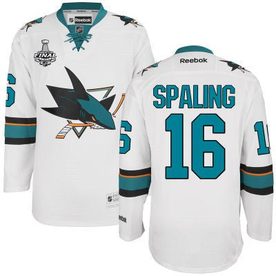 Nick Spaling San Jose Sharks white Away jersey