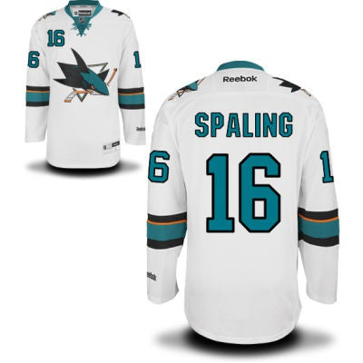 Nick Spaling San Jose Sharks white Away jersey