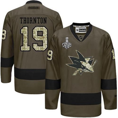 Joe Thornton San Jose Sharks green Salute To Service jersey