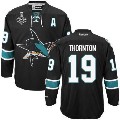 Joe Thornton San Jose Sharks black Third jersey