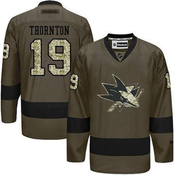 Joe Thornton Reebok San Jose Sharks green Camo jersey