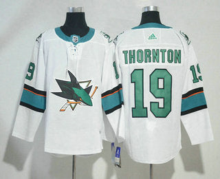 Joe Thornton San Jose Sharks white jersey